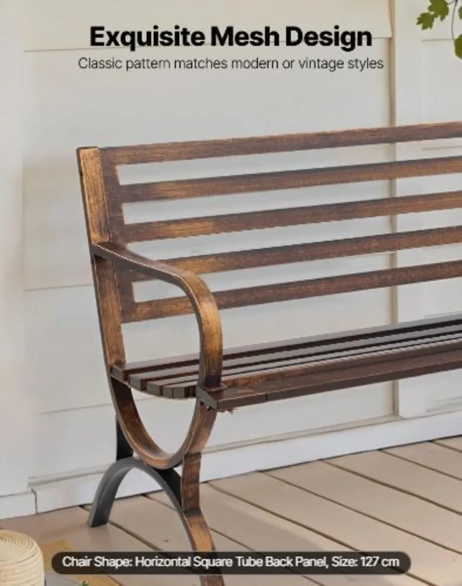 Outdoor Bench, 127 cm - Image 4