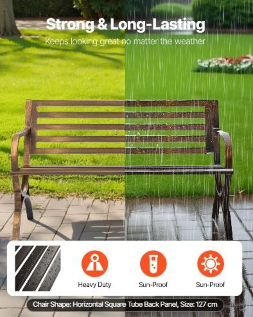 Outdoor Bench, 127 cm - Image 2