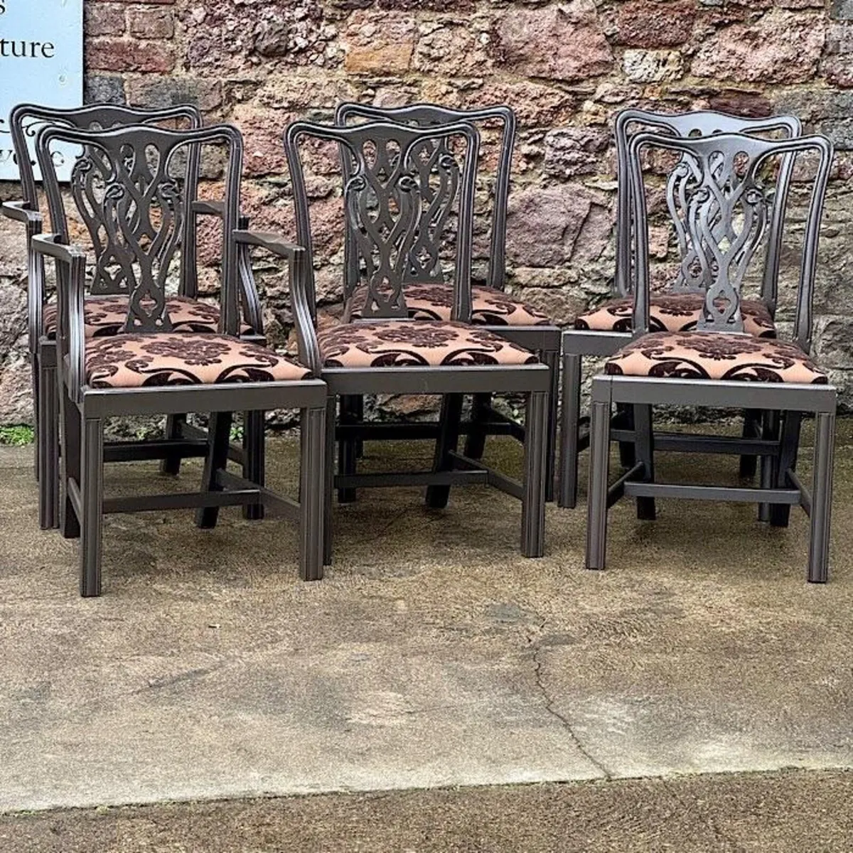 Set 6 Painted Dining Chairs - Image 1
