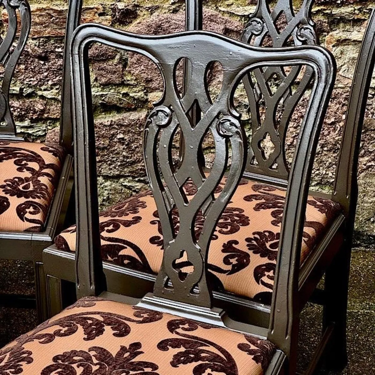 Set 6 Painted Dining Chairs - Image 2