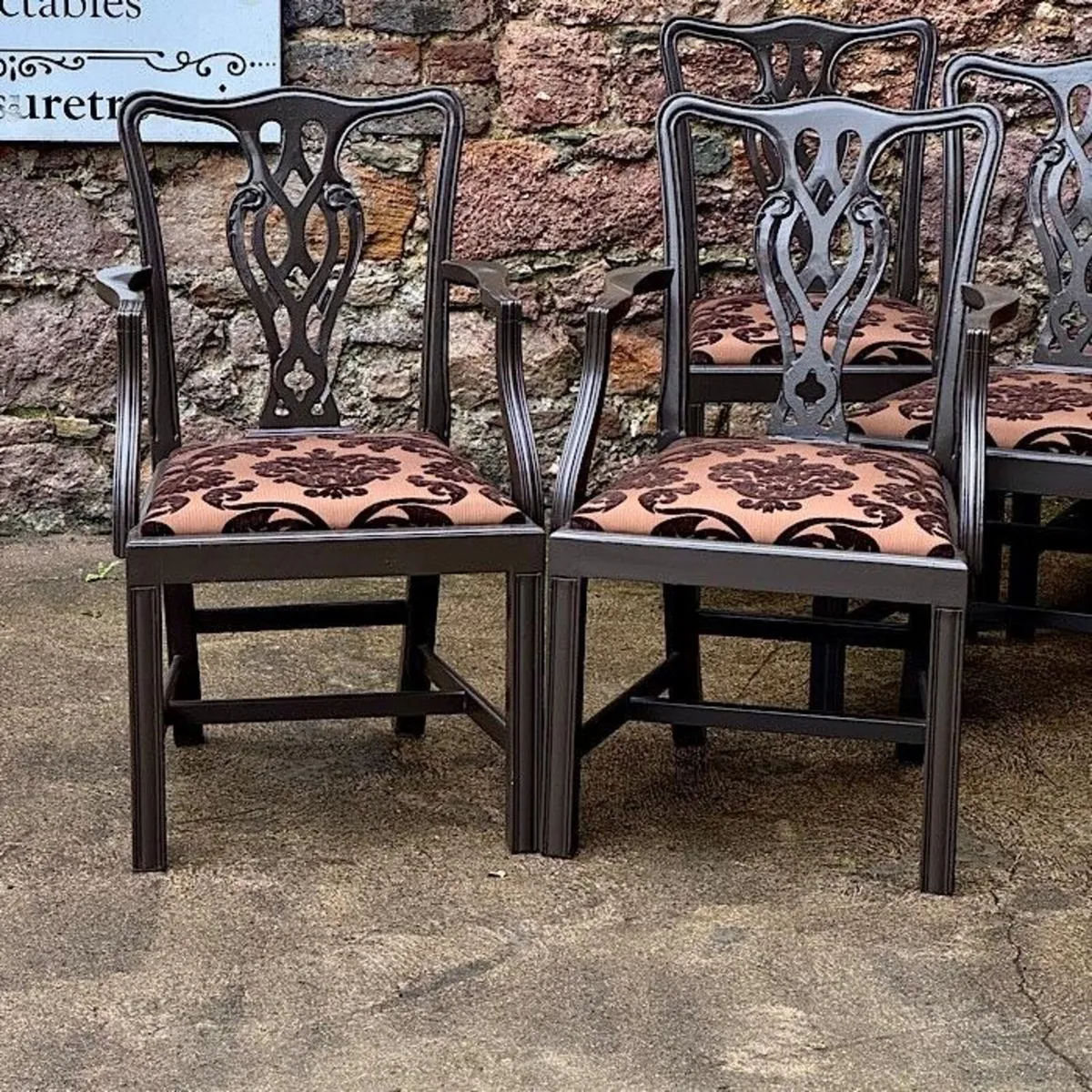 Set 6 Painted Dining Chairs - Image 4