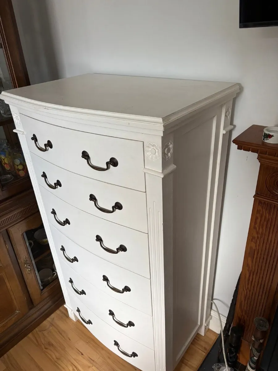 White Wood Chest of Drawers - Image 2