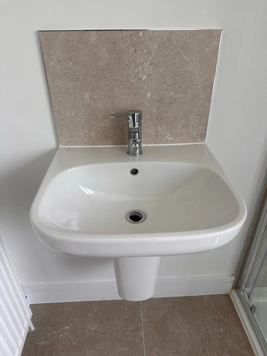 Premium Wall hung Semi Pedestal Sink 50x43cm - Image 1