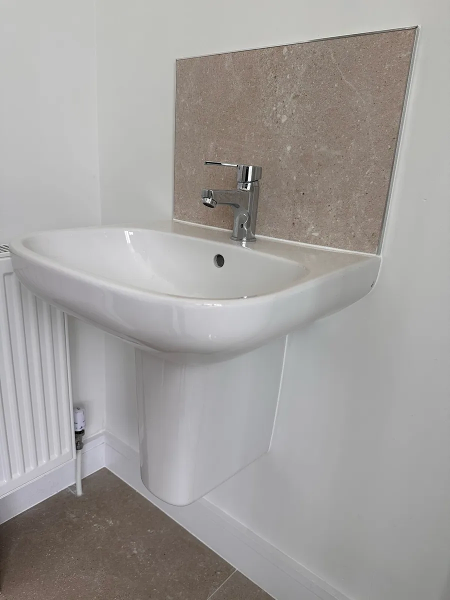 Premium Wall hung Semi Pedestal Sink 50x43cm - Image 2