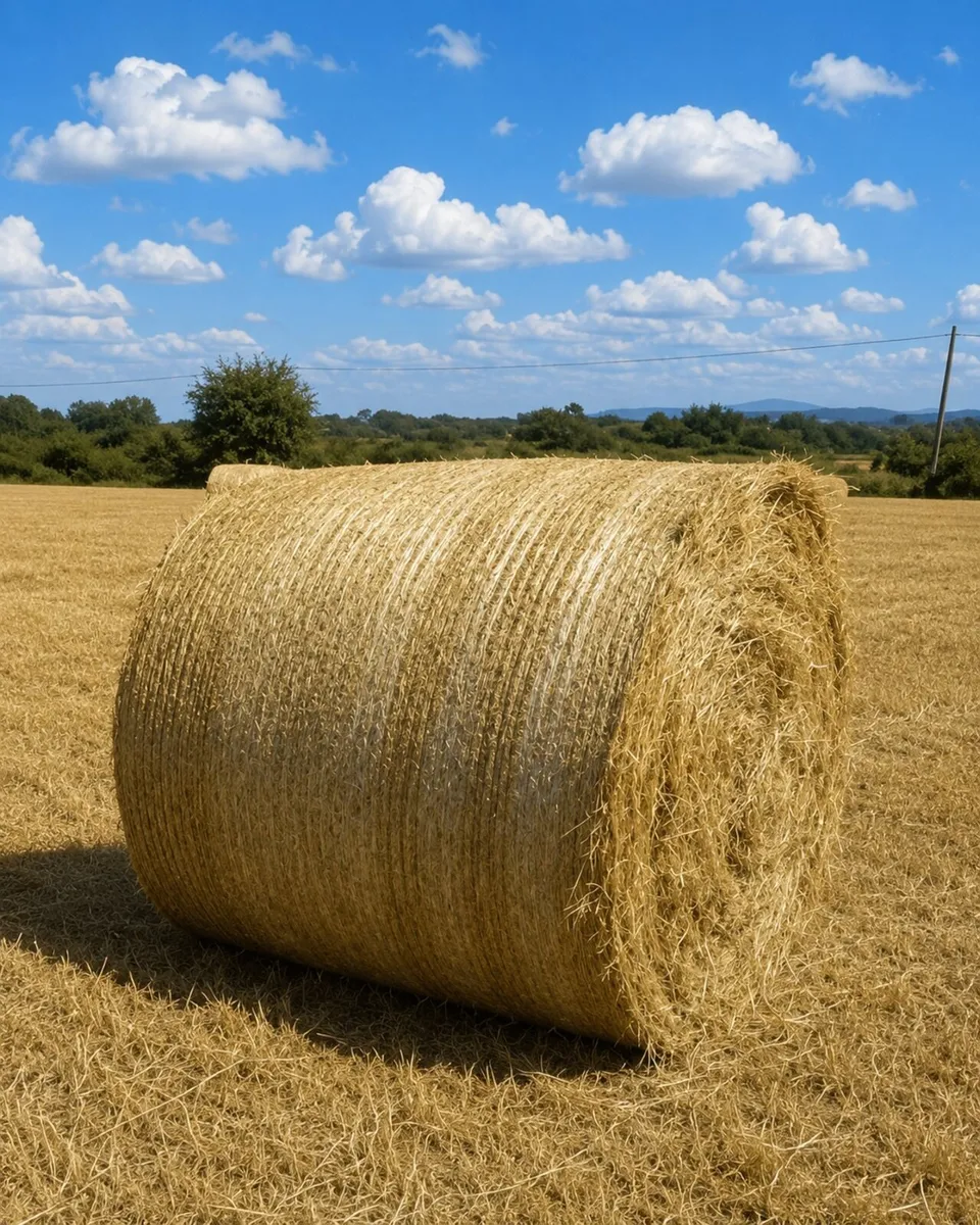 Round and square bales of hay