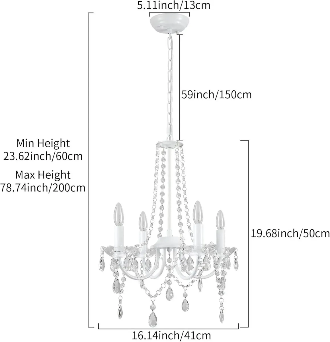 4 Light Modern Chandelier Crystal Brilliance Above - Image 1