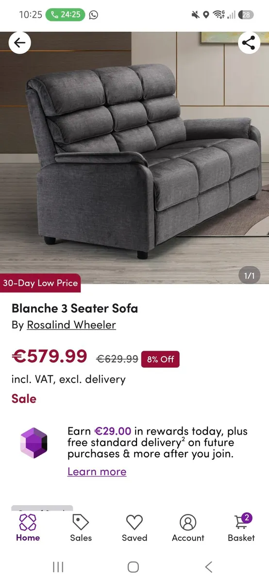 Grey sofa - Image 1