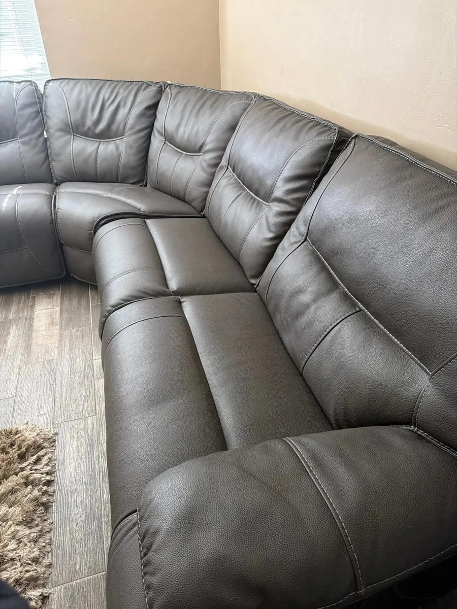 Leather electric recliner corner sofa - Image 2
