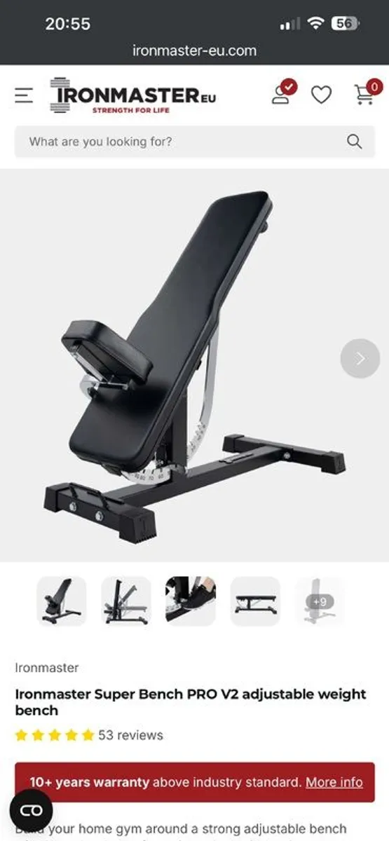 Ironmaster Super Bench Pro V2. Premium Home Gym Bench / 5 Attachments - Image 1