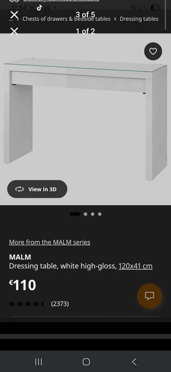 Ikea malm dressing table and chair - Image 2