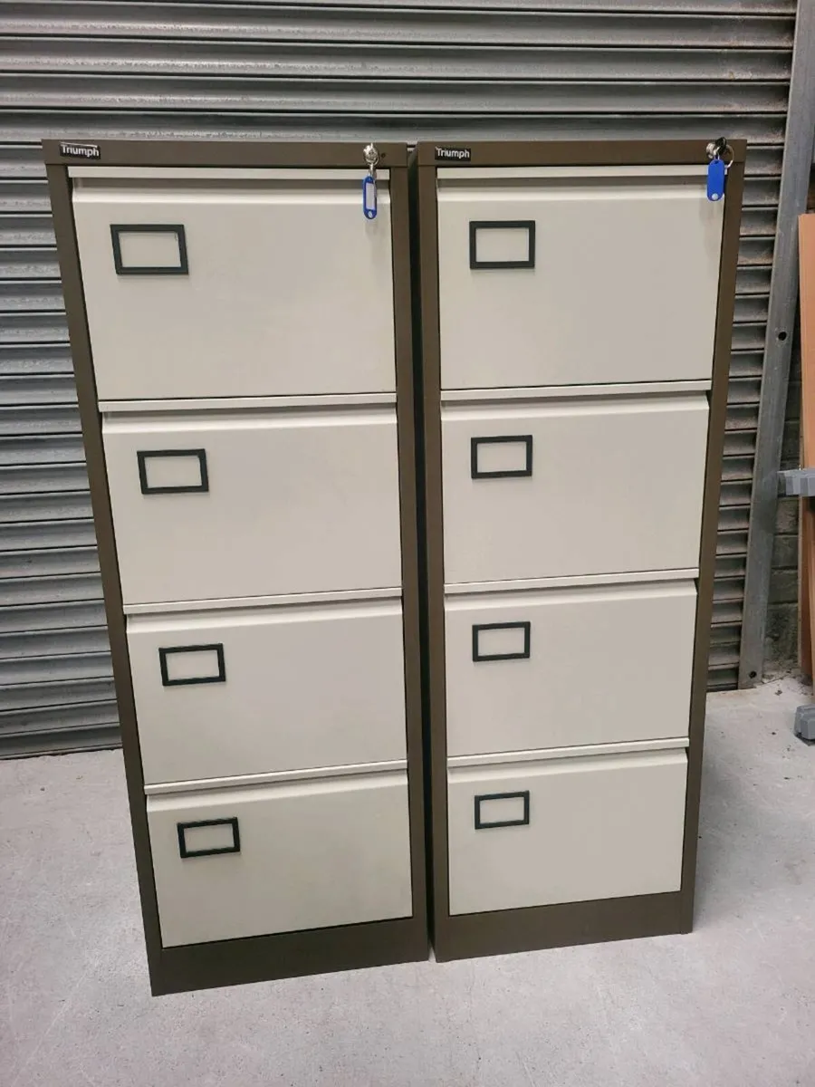 Triumph Filing Cabinets With Keys. Mint Condition - Image 1