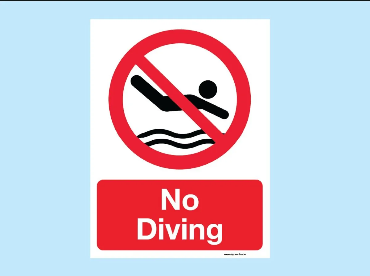 Water Safety Signs | No Swimming, No Diving - Image 1
