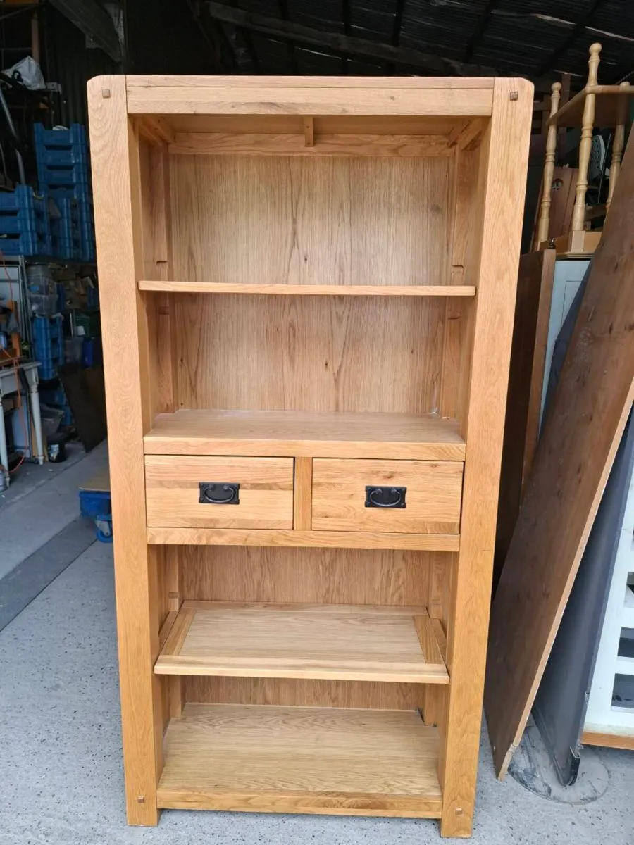 Large Solid Oak Bookcase with drawers (DELIVERY) - Image 1