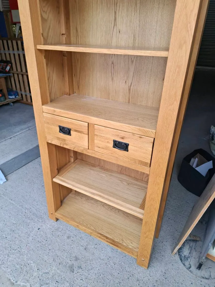 Large Solid Oak Bookcase with drawers (DELIVERY) - Image 2