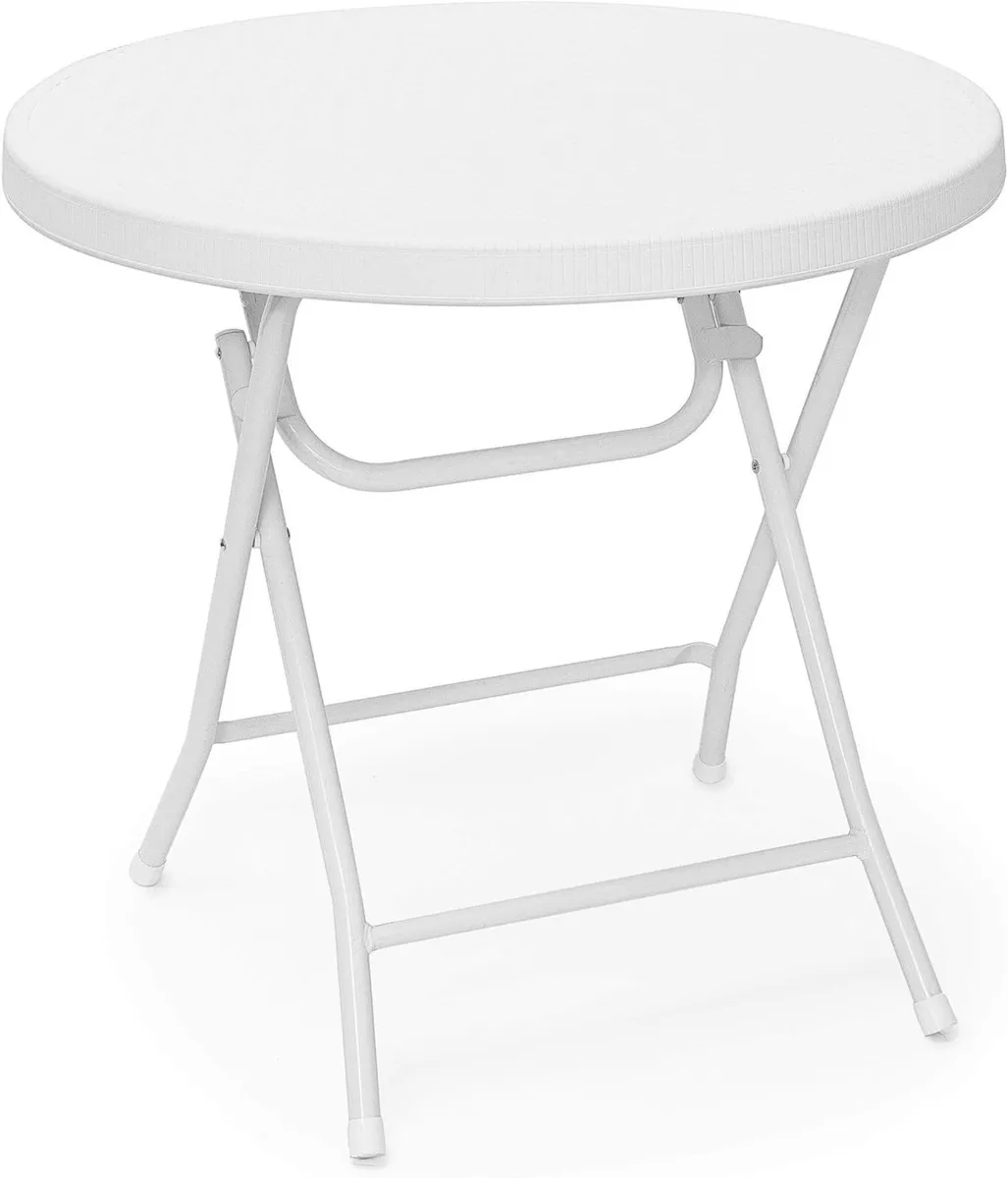 Relaxdays Bastian Garden Table Folding Round - Image 1