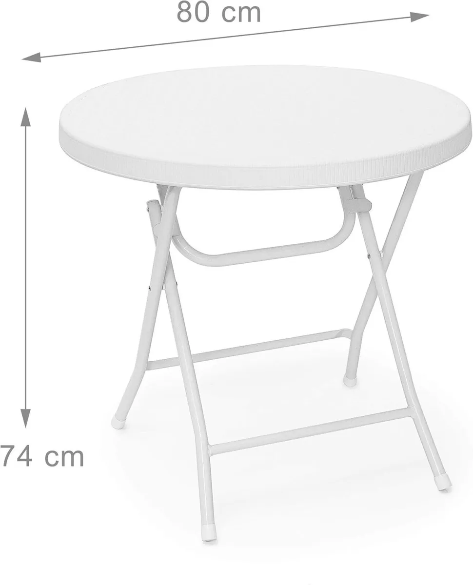 Relaxdays Bastian Garden Table Folding Round - Image 3