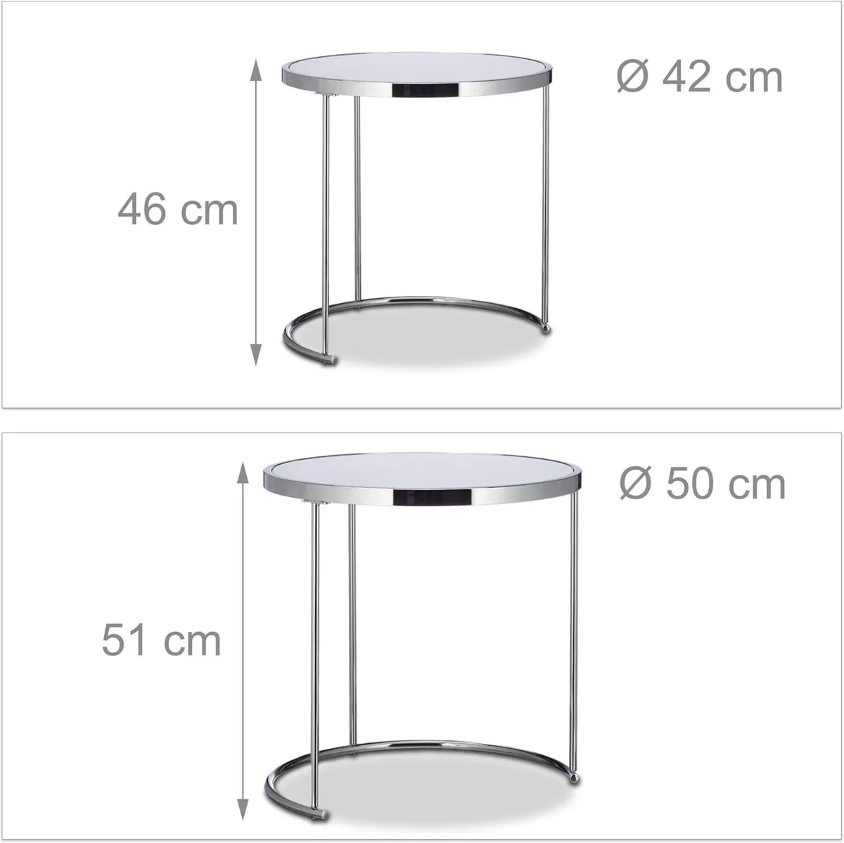 Nesting Tables Round Chrome Frame Modern Design - Image 3