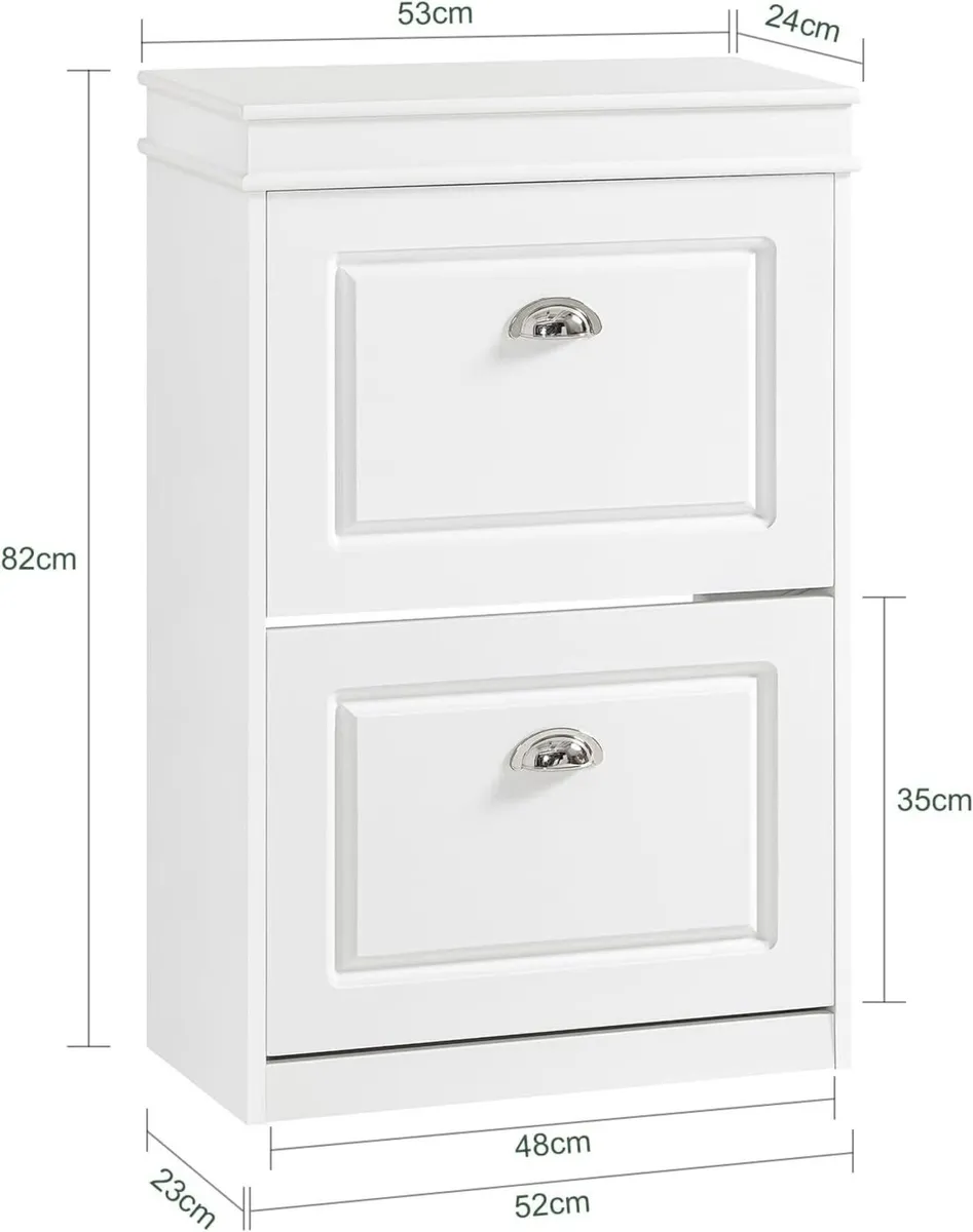 Shoe Storage Cabinet with 2 Flip Drawers Hallway - Image 3