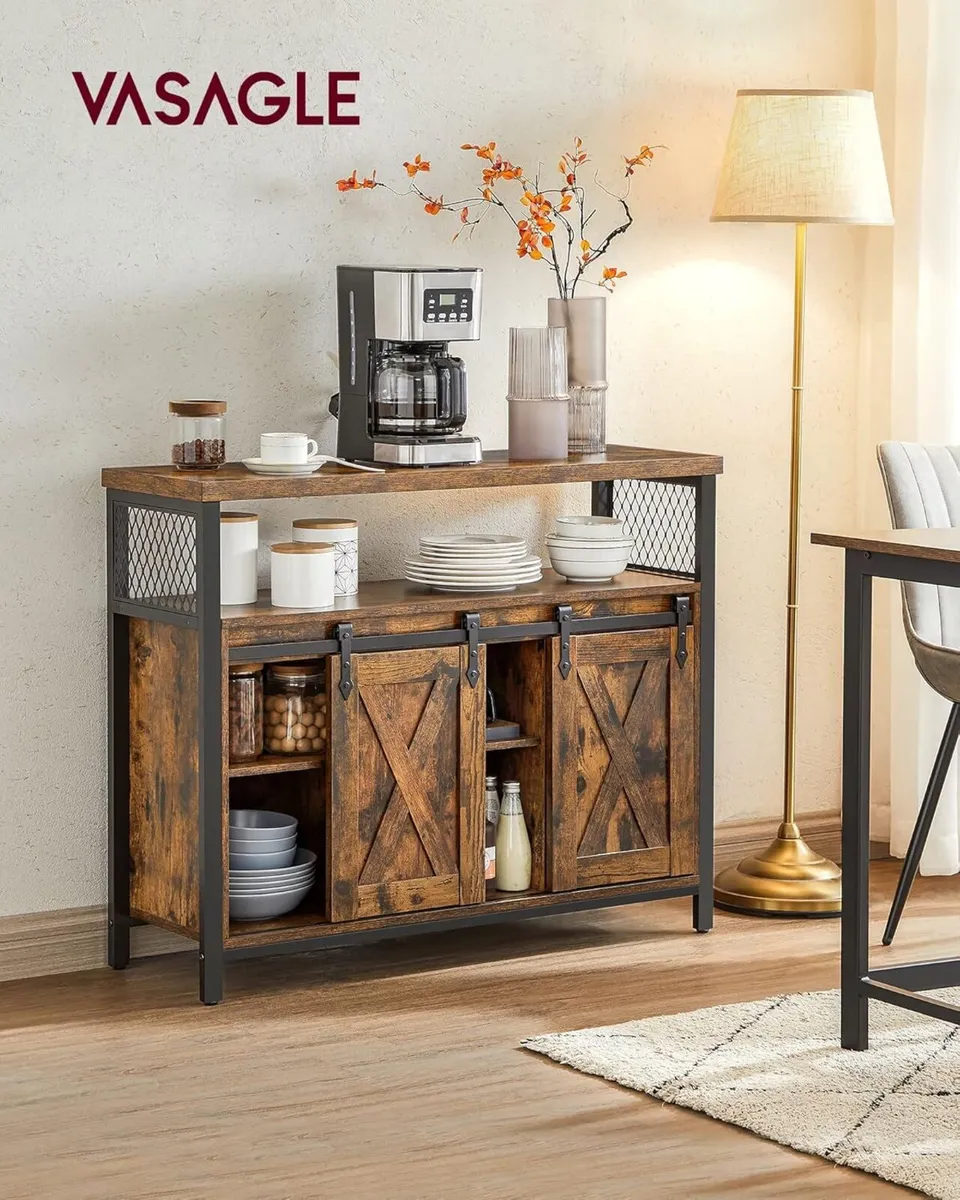 Sideboard Kitchen Cabinet Storage Cupboard with 2 - Image 2