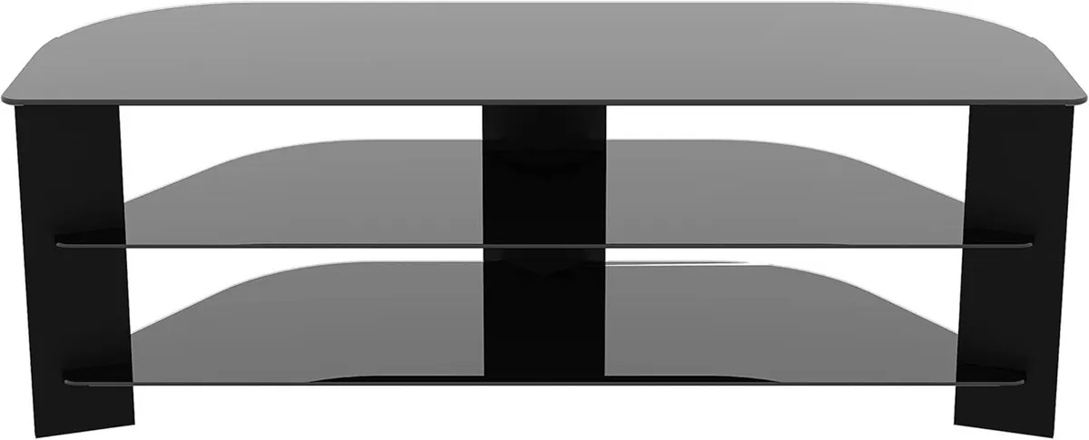 Corner TV Stand Universal Unit with Glass Shelves - Image 2