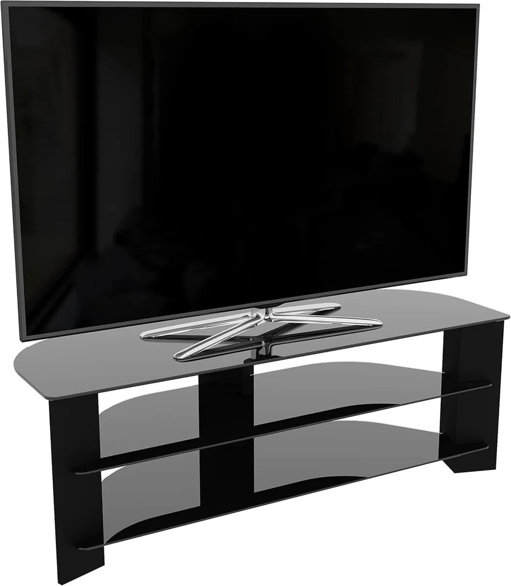Corner TV Stand Universal Unit with Glass Shelves - Image 4