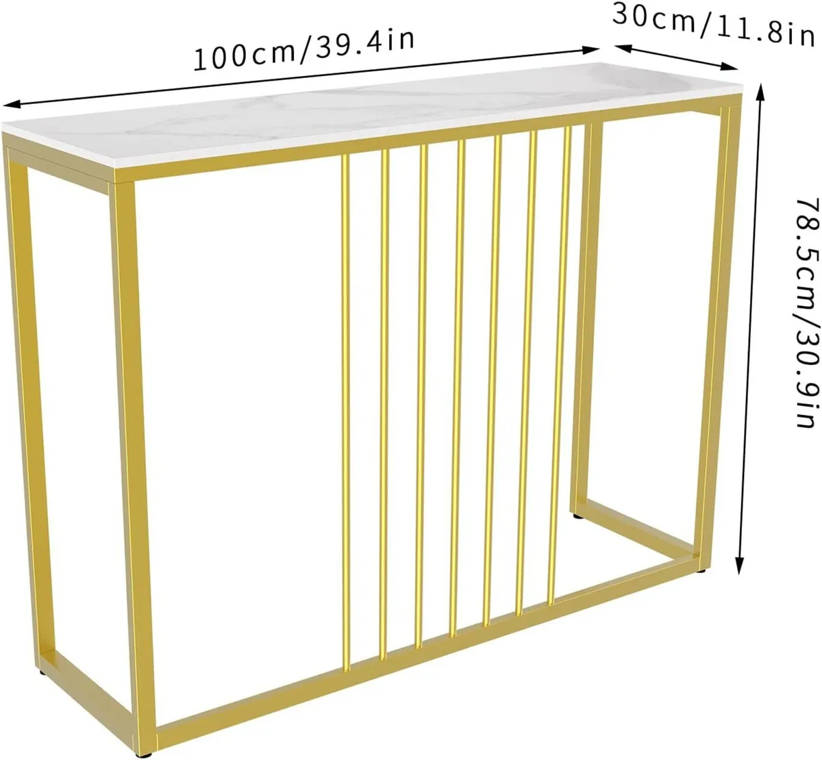 Entryway Console Table Hallway Decor : Marble Top - Image 3