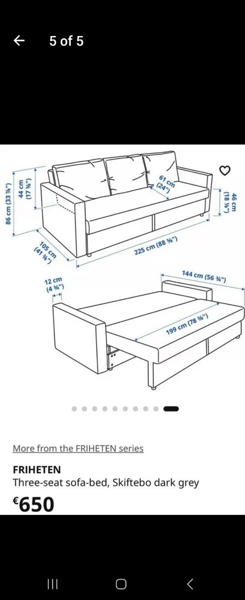 ikea sofa bed with storage - Image 2