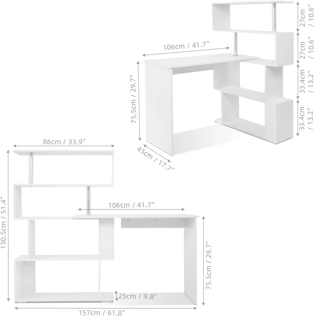 Computer Desk Corner with 4-Tier Storage - Image 3