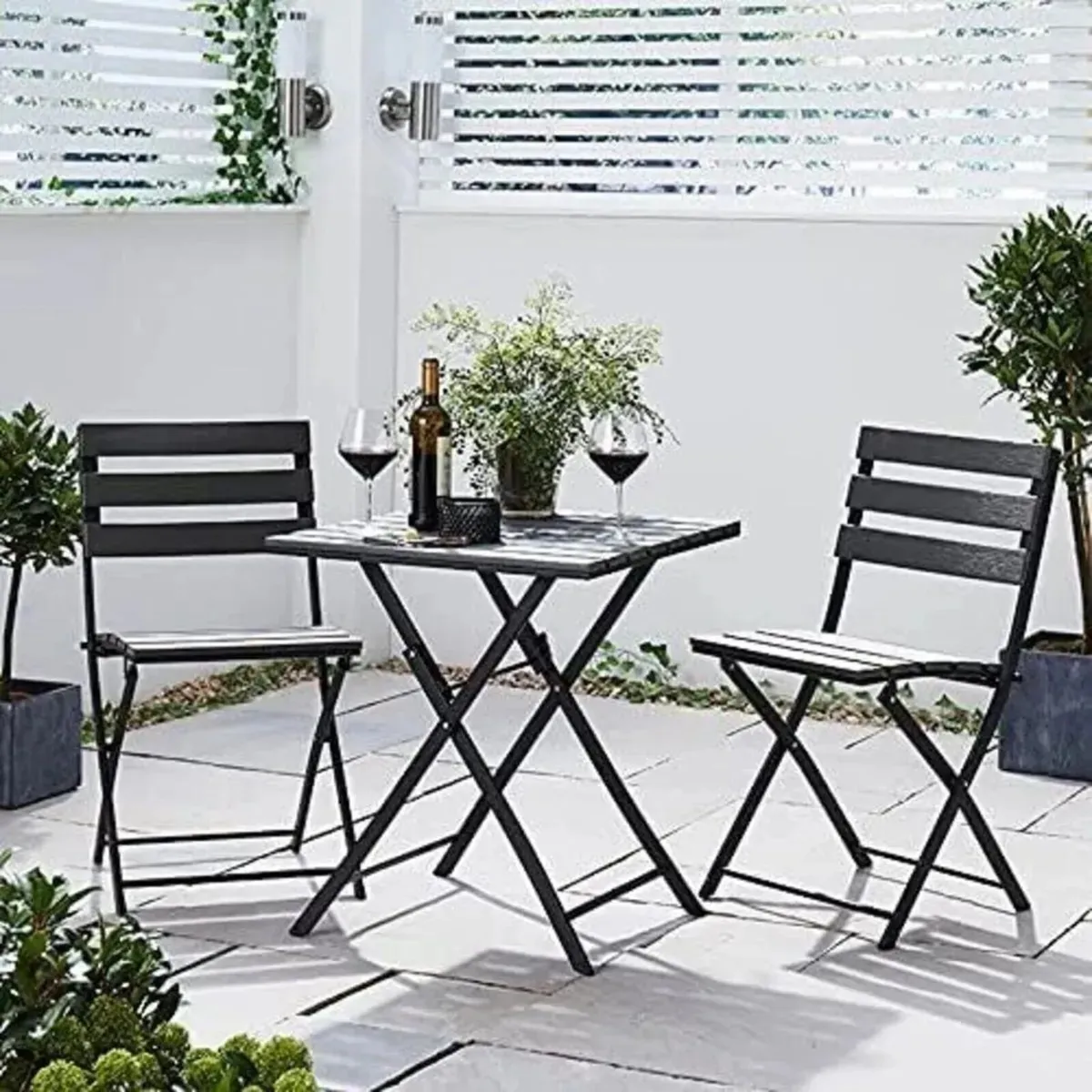 Garden Bistro Folding Table & Chair Set Solback - Image 4
