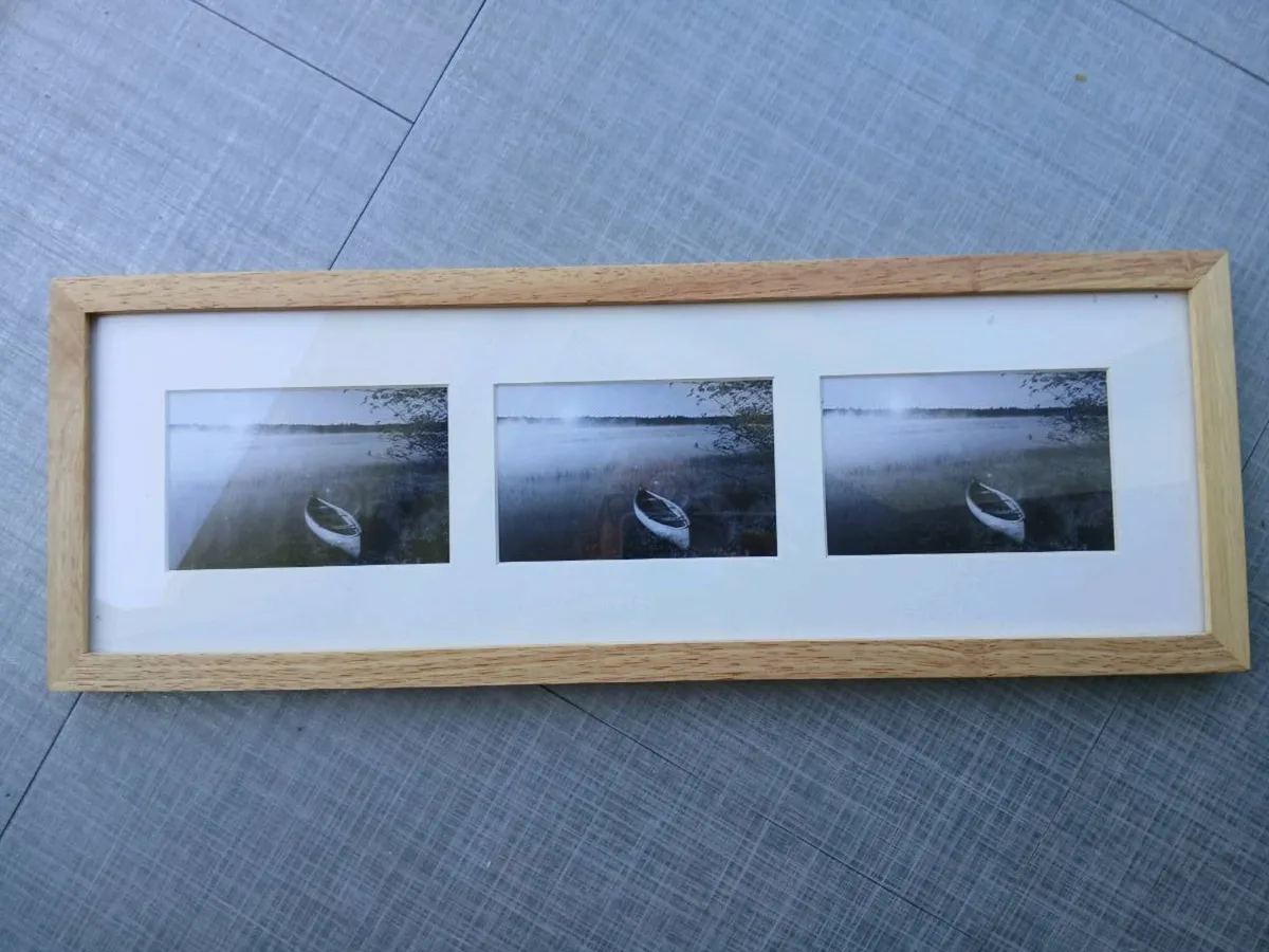 3 PHOTO BEECH WALL FRAME - Image 1