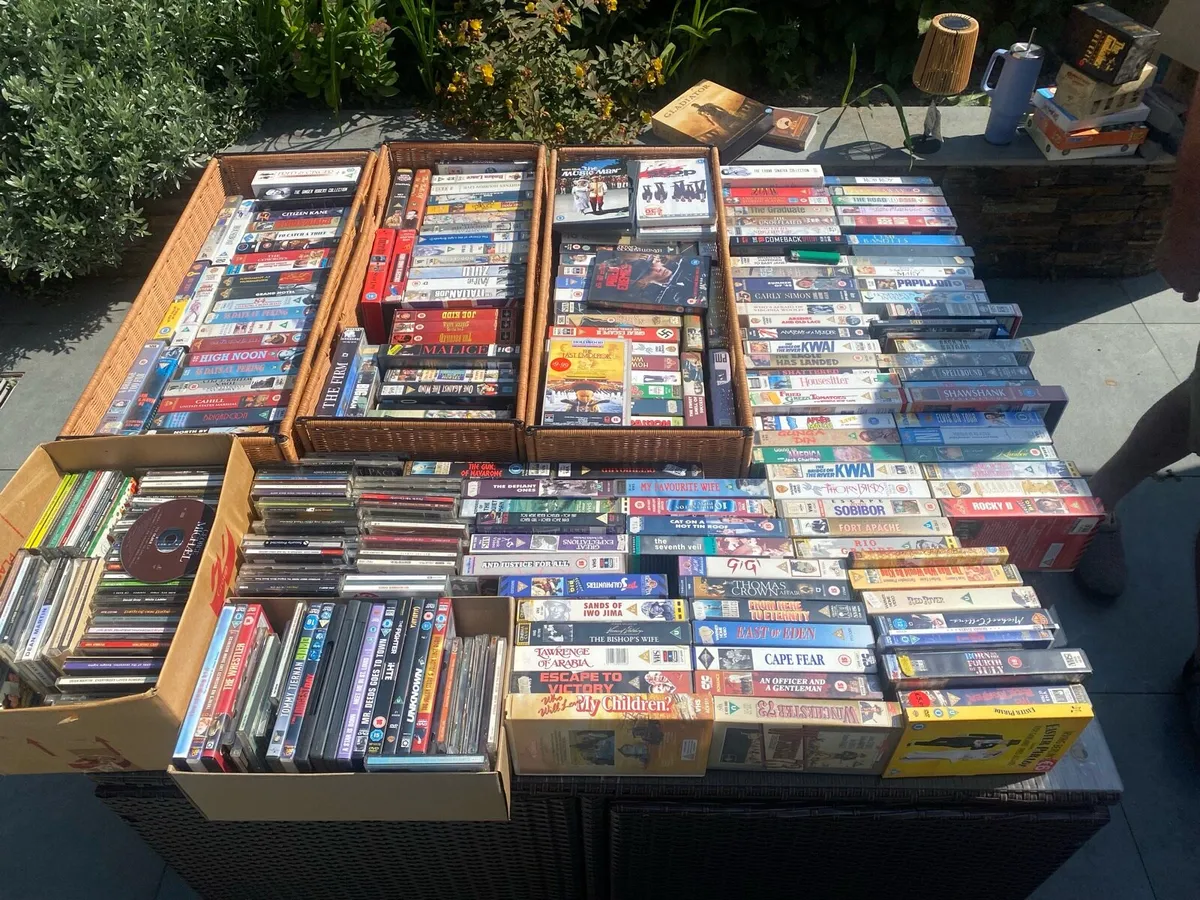 150+ DVD + VHS + CDS bundle - Image 1