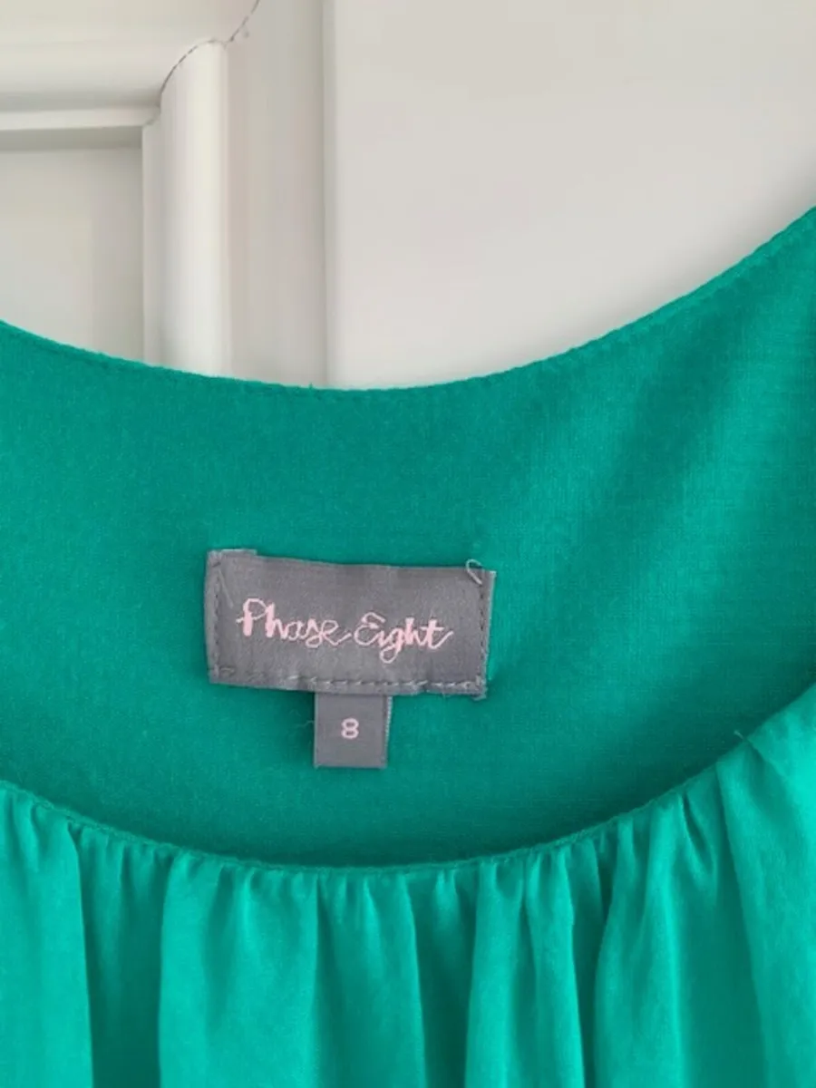 Phase Eight - Green Sleeveless Top - 100% Silk - Image 3