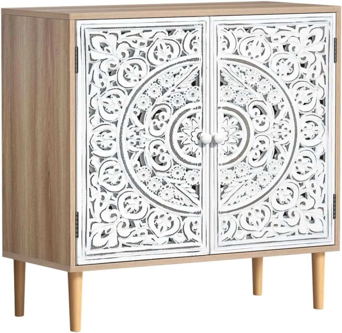 Storage Cabinet with 2 Doors Accent Wooden - Image 1