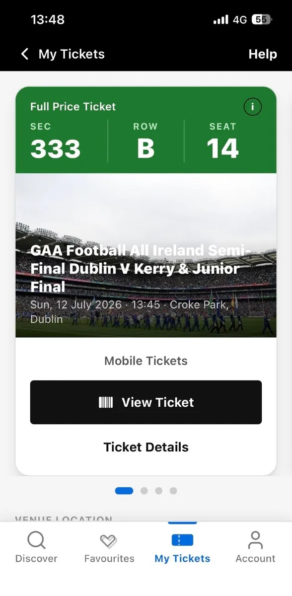 Dublin V Kerry All Ireland Semi Final tickets - Image 2
