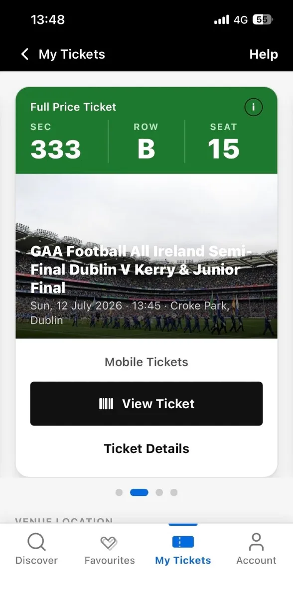 Dublin V Kerry All Ireland Semi Final tickets - Image 3