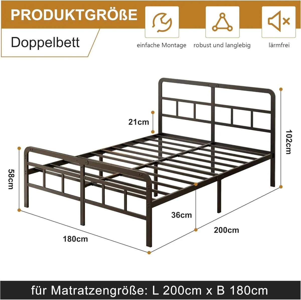 Bed Frame with Curved Headboard and Footboard 46CM - Image 2