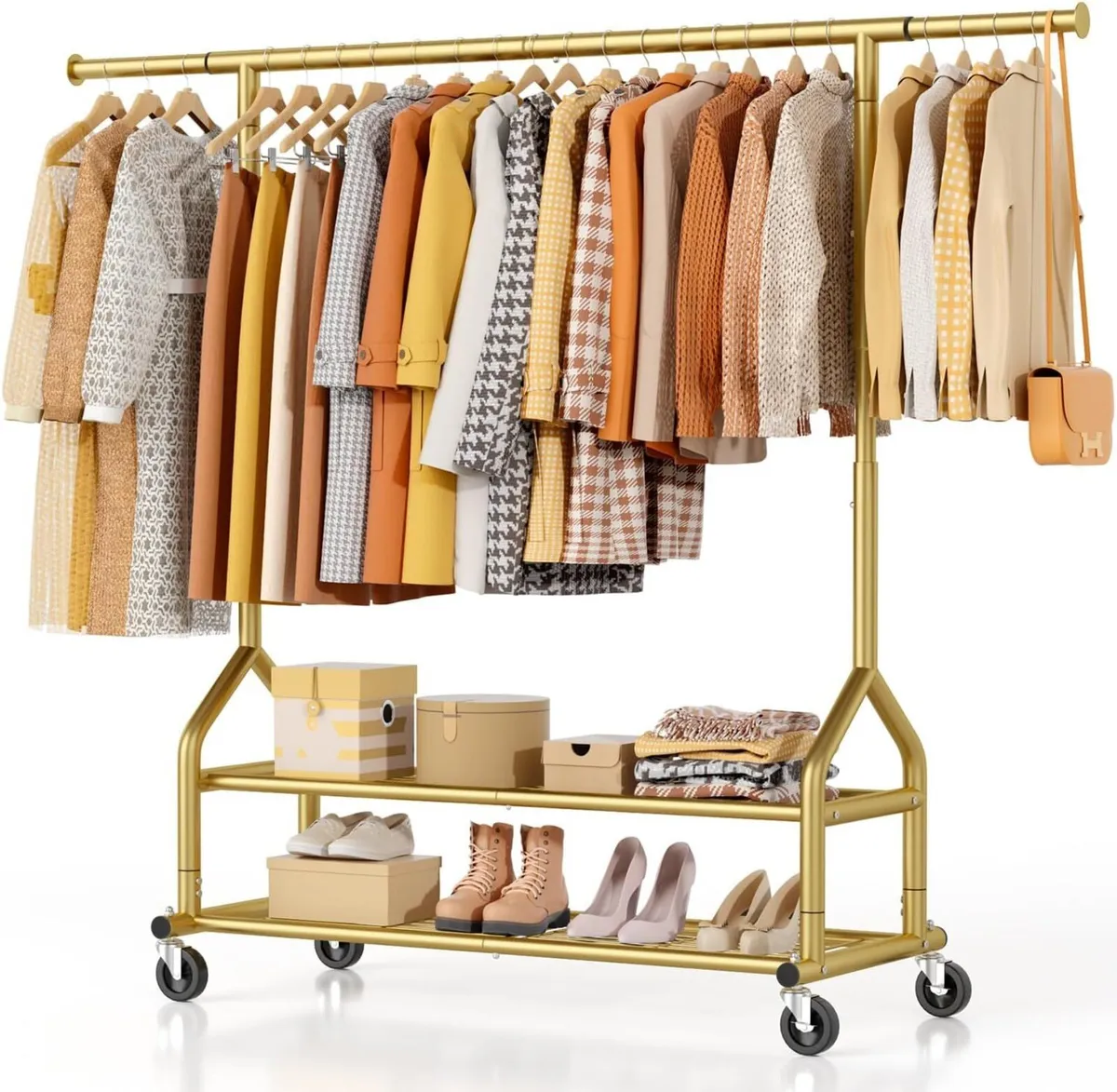 Heavy Duty Clothes Rail Clothing with Shelves - Image 1