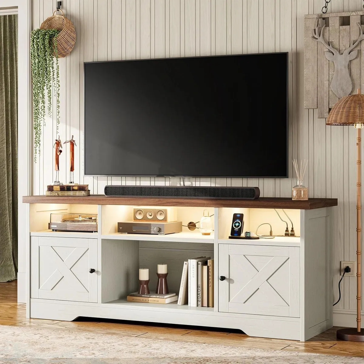 TV Unit Stand Cabinet with Sockets USB - Image 1