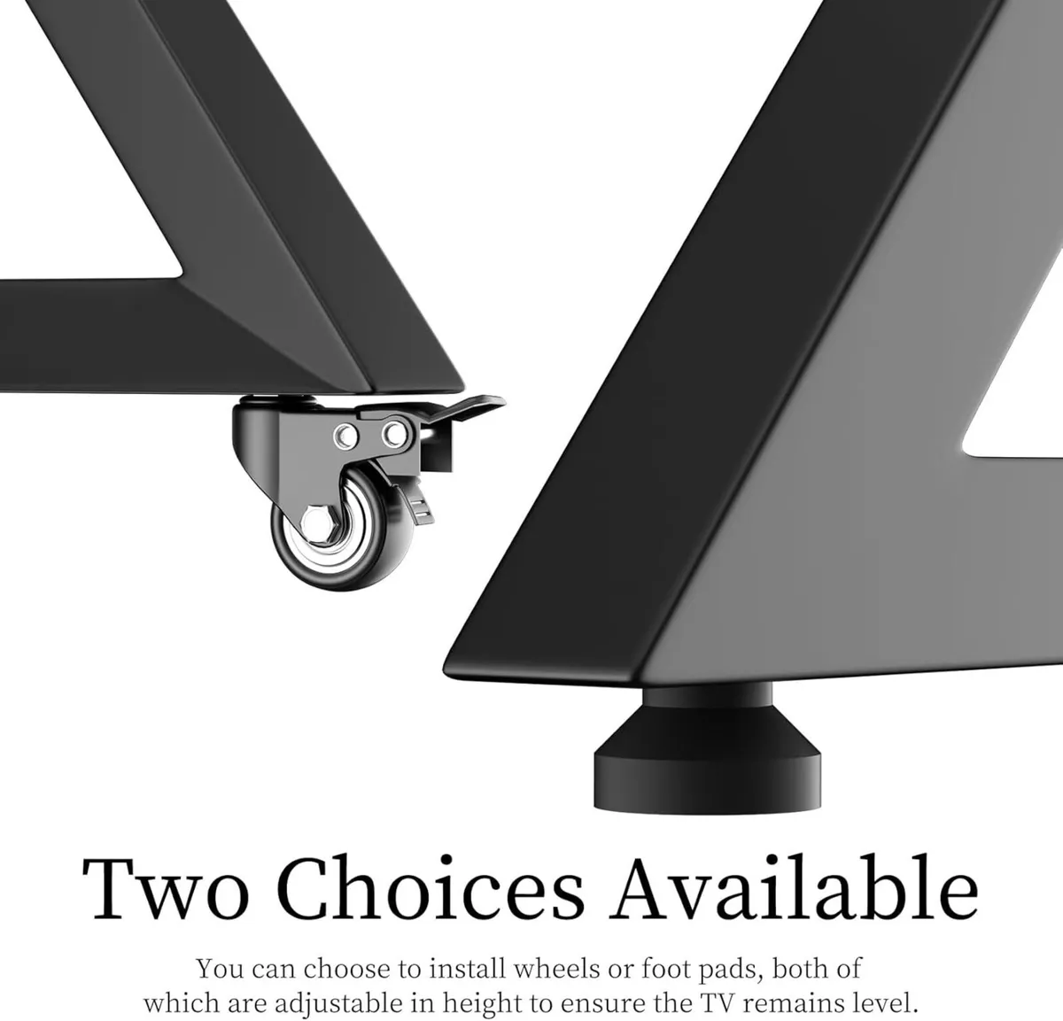 Mobile Floor TV Stand with Wheels and Wooden - Image 3
