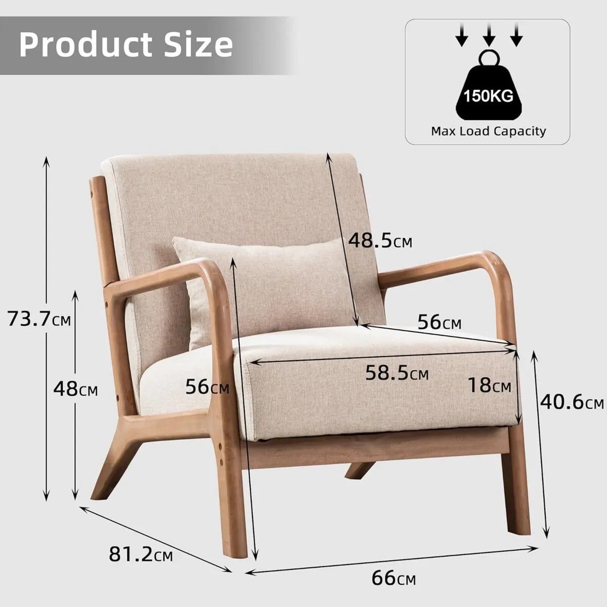 Living Room Armchair Modern Accent Chair - Image 2