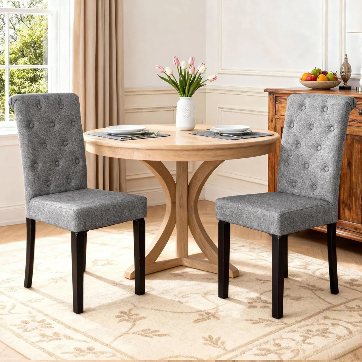 Modern Dining Chairs Upholstered High Back - Image 1