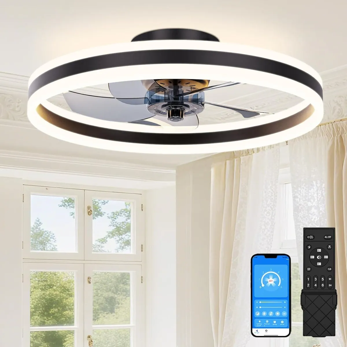 Ceiling Fans with Lights and Remote Fan - Image 1