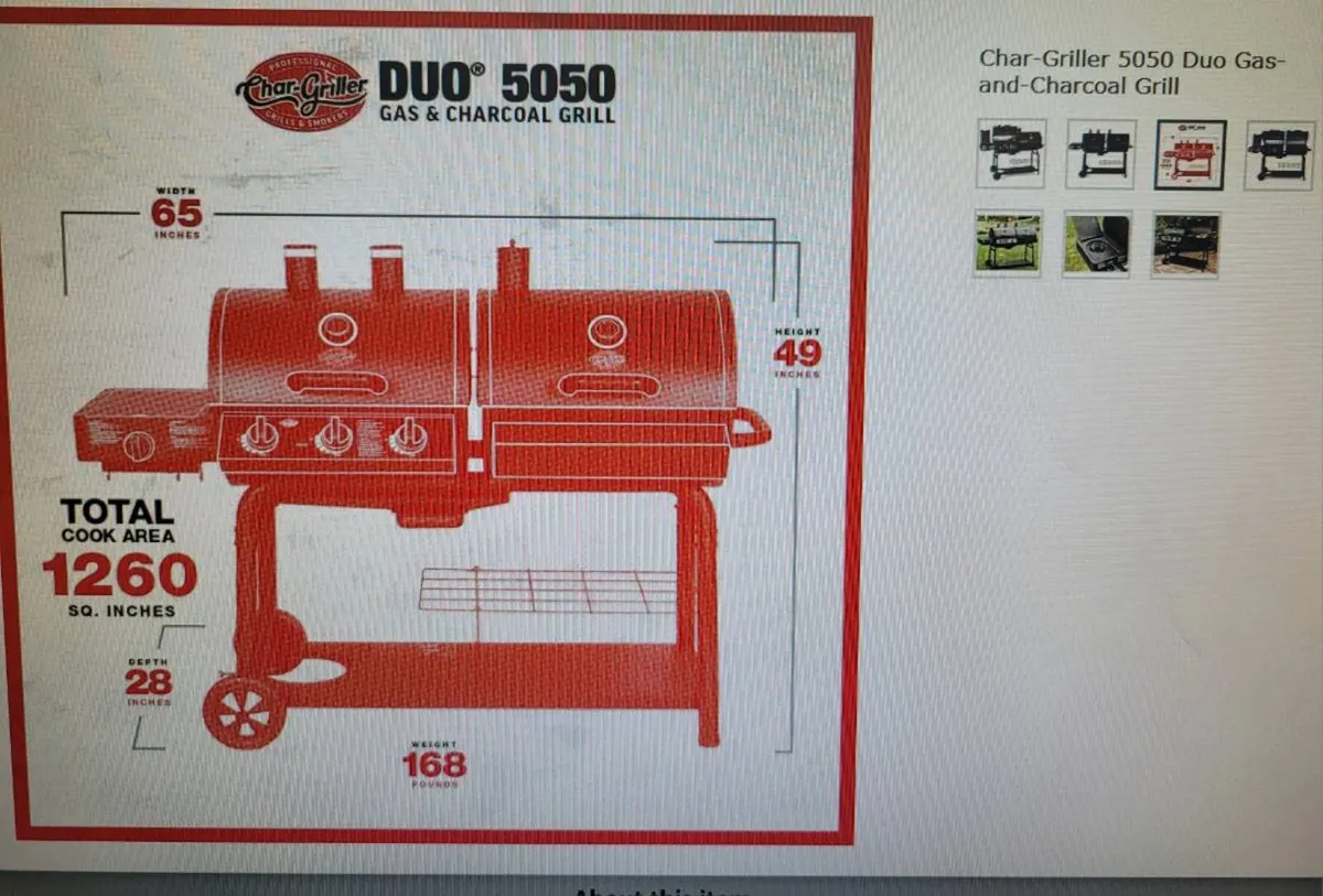 Brand New Char-Griller Duo Combi Barbecue - Image 2