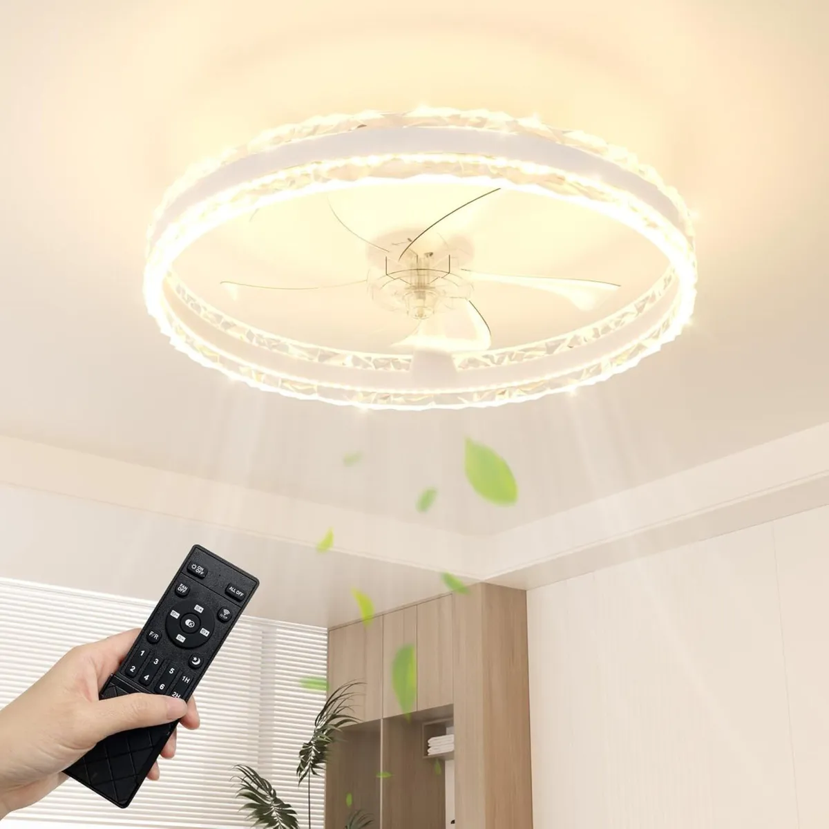 Ceiling Fan with Lights Remote 3600lm Dimmable - Image 1