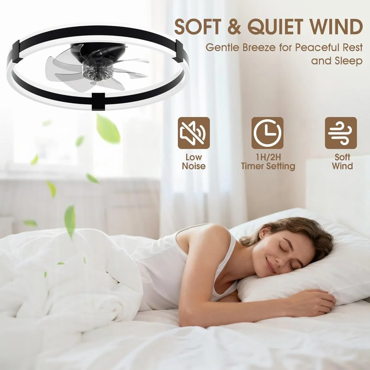 50CM Ceiling Fan with Lights Remote 3 Colours - Image 4