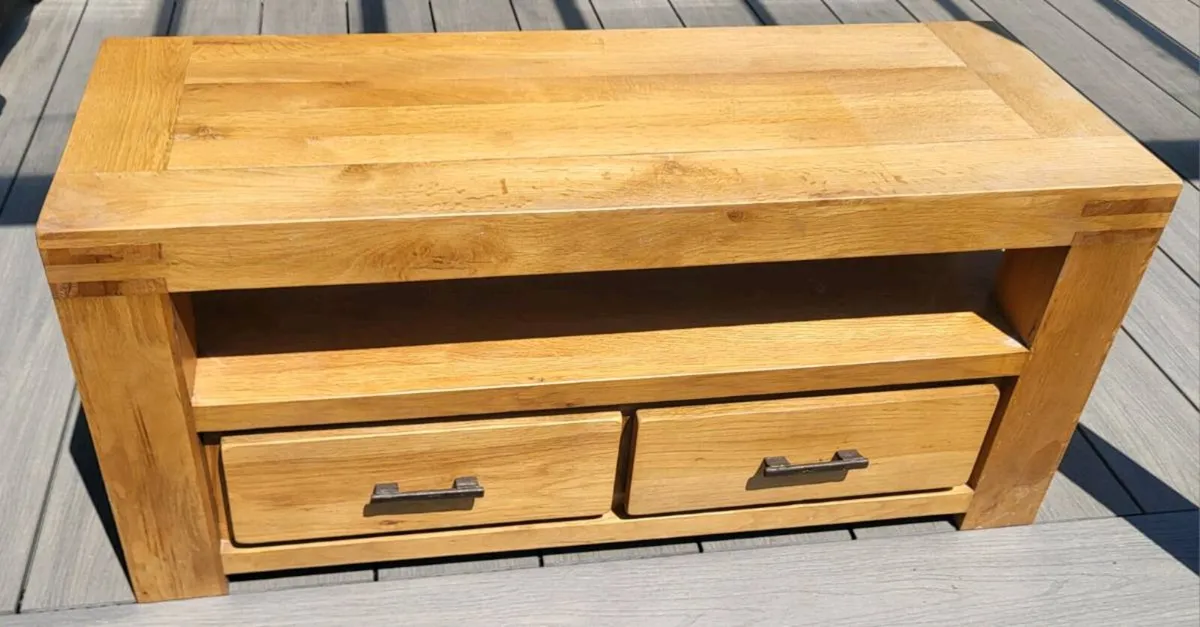 Solid Oak TV Stand/Media Unit, Excellent Condition - Image 2
