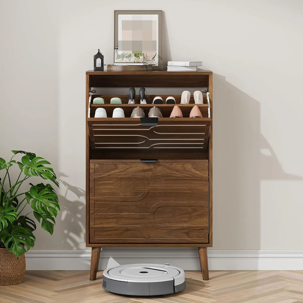 Shoe Cabinet Storage for Entryway with 2 Flip - Image 1