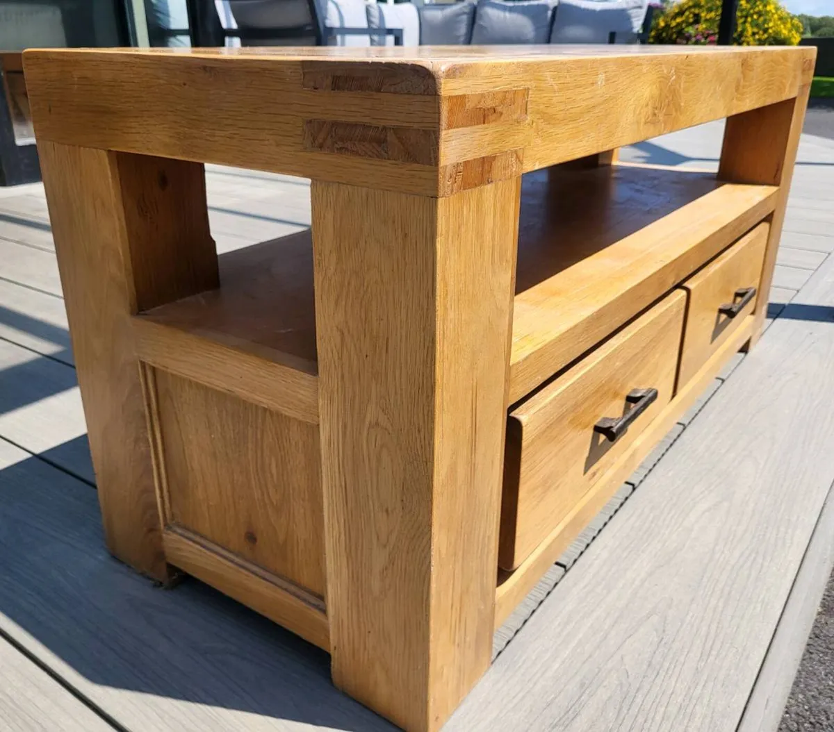 Solid Oak TV Stand/Media Unit, Excellent Condition - Image 4