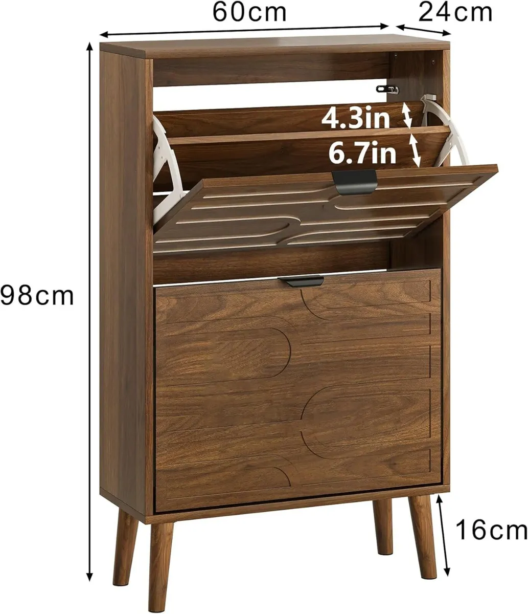 Shoe Cabinet Storage for Entryway with 2 Flip - Image 2