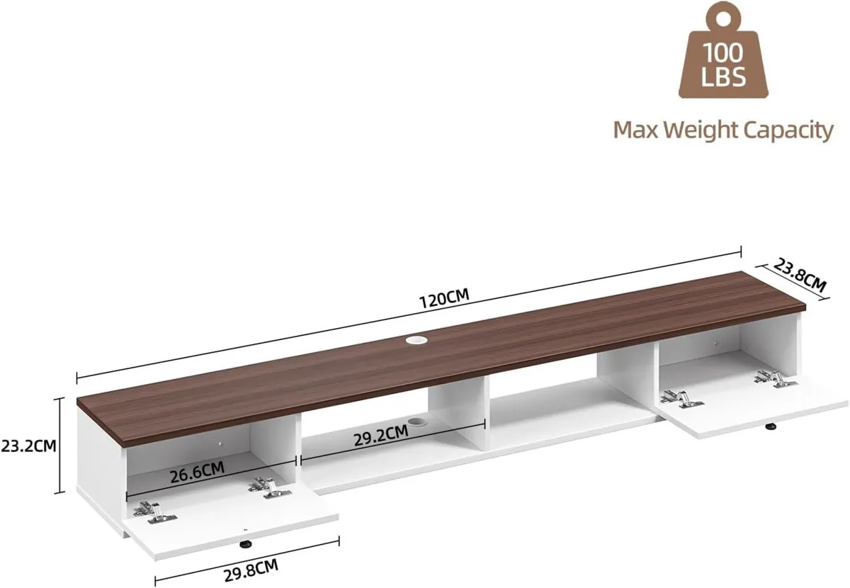 Floating TV Stand 120CM Modern Wall Mounted Unit - Image 2
